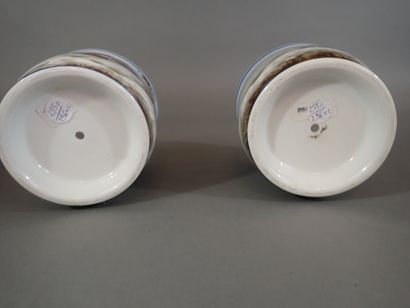 Paire de cache pots en porcelaine à décor...
