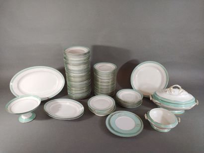 ***Service de table en porcelaine à contour...