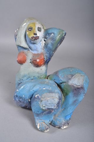 R. SELLE (XXe siècle). Femme nue. Sujet en...