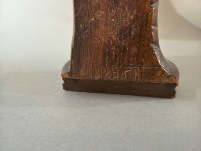 Paire de statuettes en bois de chêne sculpté,...