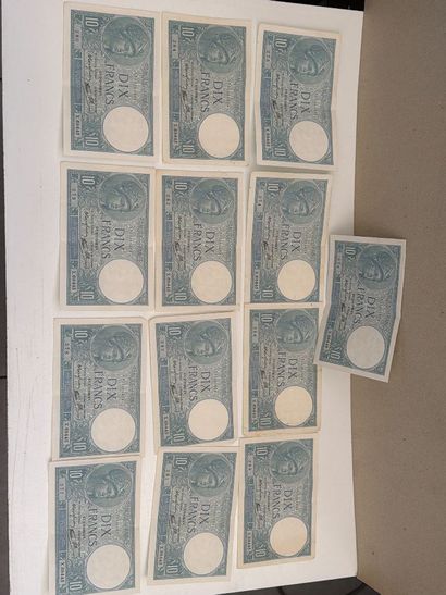 FRANCE - Ensemble de 13 billets de 10 francs...