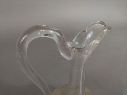 ***Aiguière/carafe en verre taillé (Haut....