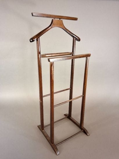Valet de chambre en bois avec porte-manteau,...