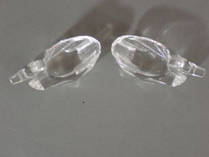 Lot de 4 petits salerons en cristal, deux...