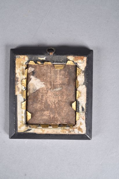 Ecole du XIXème siècle. Scène galante, miniature...
