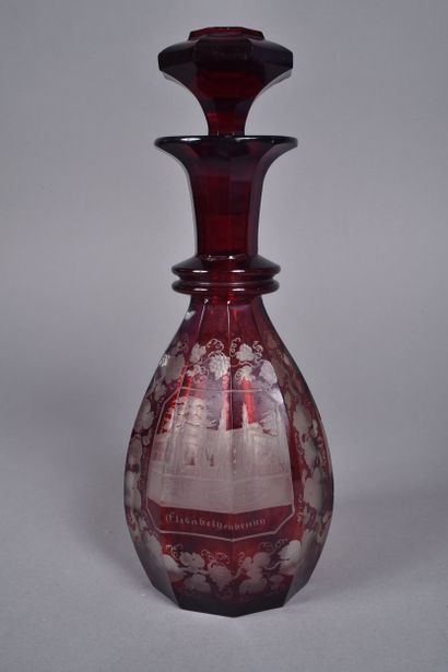Carafe à vin et son bouchon en cristal de...