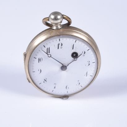 Montre à coq en argent anciennement doré,...