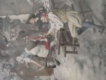 CORTAZZO, Scène de village dans le goût du...