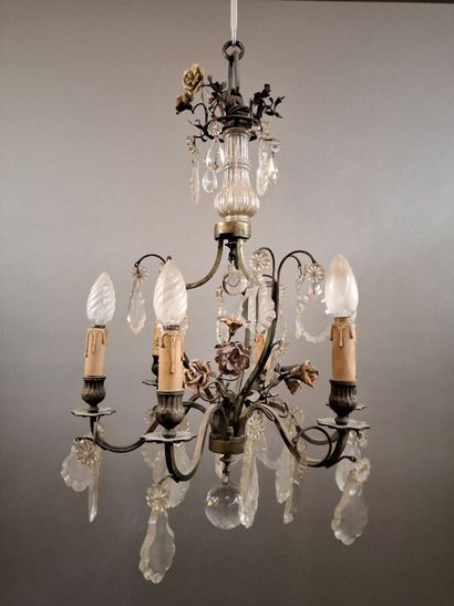 Lustre en métal à six bras de lumiere, la...