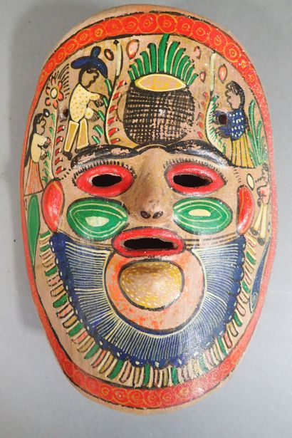 Lot de 2 masques en terre cuite comprenant...