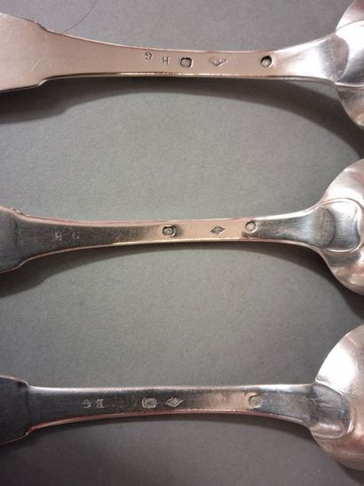 Ensemble de trois couverts de table en argent,...
