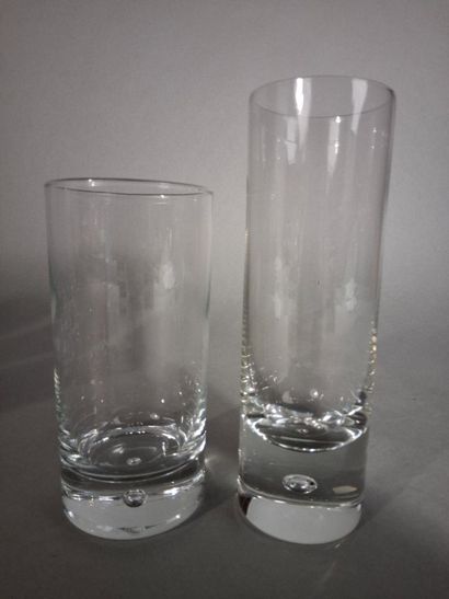 Lot de six verres à eau et neuf verres à...