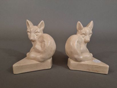 EMAUX DE LA LOUVIERE, Paire de fennecs en...