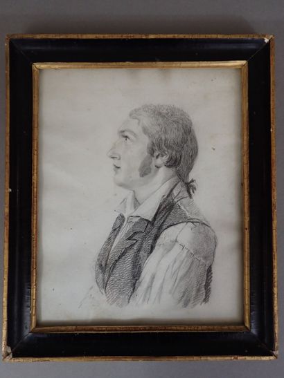 Ecole de la fin du XVIIIe siècle, Portrait...