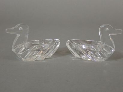 Lot de 4 petits salerons en cristal, deux...