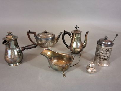 Lot de 6 pièces de service de table en métal...
