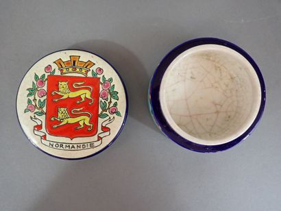 Longwy, France, Boite ronde en émaux de Longwy...