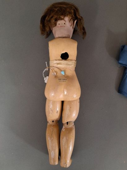 Tête JUMEAU en biscuit, les yeux fixes en...