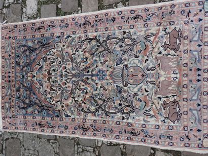 Tapis de prière Pakistan en laine et soie...