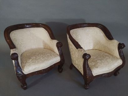 Méridienne et deux fauteuils pour enfants...