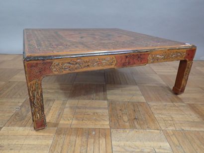 Asie du Sud-Est, Table basse pen bois sculpté...