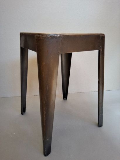 Lot de 4 tabourets bistrot, assise en bois,...