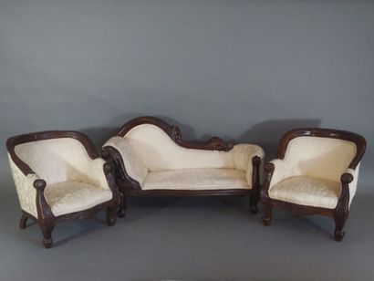 Méridienne et deux fauteuils pour enfants...