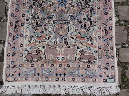 Tapis de prière Pakistan en laine et soie...