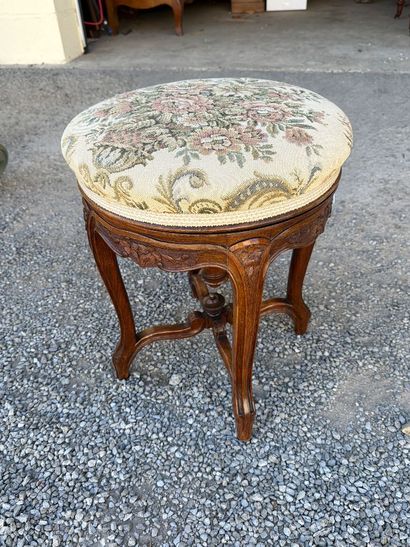 Tabouret de pianiste de style Louis XV en...