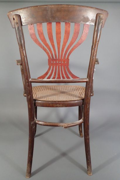 FISCHEL AUSTRIA. Fauteuil en bois thermo...