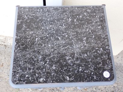 Table de chevet laquée gris, 1 tiroir en...