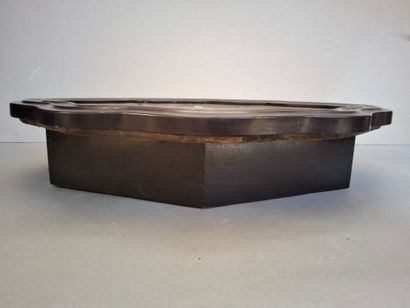 Caisson pour horloge en bois noirci, nacre...