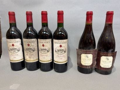 Ensemble de 6 bouteilles de vin comprenant...