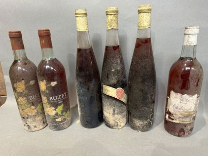 Ensemble de 6 bouteilles de vin comprenant...