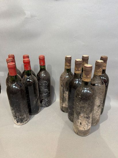 Ensemble de 12 bouteilles de vin rouge de...