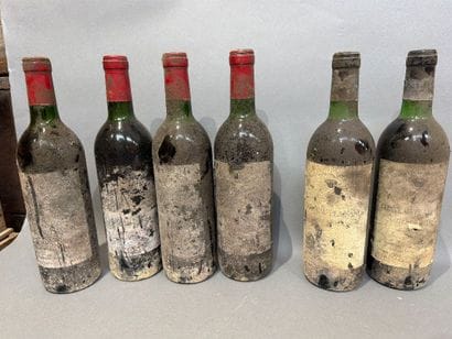 Ensemble de 6 bouteilles de vin comprenant...