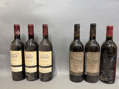 Ensemble de 6 bouteilles de vin comprenant...