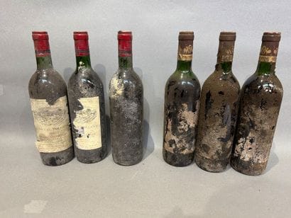 Ensemble de 6 bouteilles de vin rouge de...