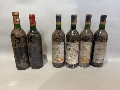 Ensemble de 6 bouteilles de vin rouge de...
