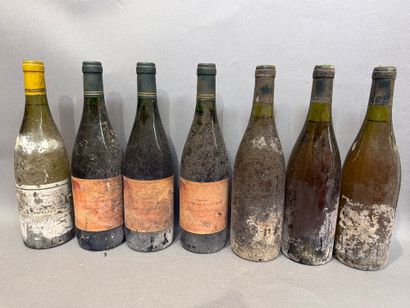 Ensemble de 7 bouteilles de vin comprenant...