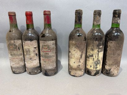 Ensemble de 6 bouteilles de vin comprenant...