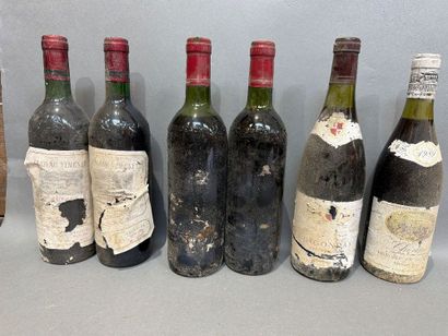 Ensemble de 6 bouteilles de vin comprenant...