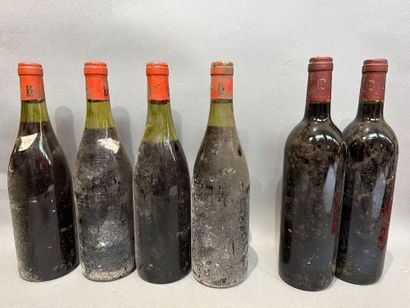 Ensemble de 6 bouteilles de vin comprenant...