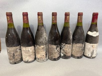 Ensemble de 7 bouteilles de vin comprenant...