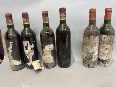 Ensemble de 6 bouteilles de vin comprenant...