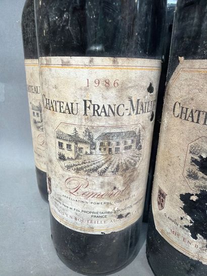 11 bouteilles de Château Franc-Maillet 1986...