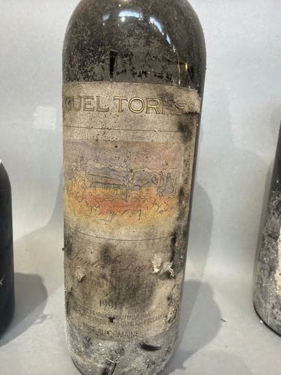 Ensemble de 5 bouteilles de vin rouge comprenant...