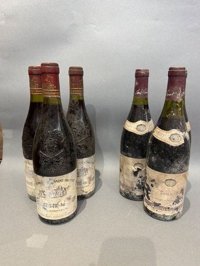Ensemble de 6 bouteilles de vin comprenant...