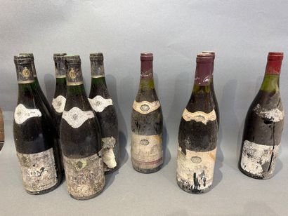 Ensemble de 9 bouteilles de vin comprenant...