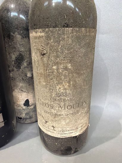 12 bouteilles de Château Gros Moulin 1988...